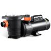 Above Ground Pool Pump, 2HP/0.44HP, Dual Speed Swimming Pool Pump, High 118 GPM 56 ft Lift, Low 57 GPM 14 ft Lift, 110V 3450 RPM with Strainer Basket