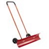 Snow Pusher Shovel with Wheels, 37.8 in Wheeled Snowplow Shovel with Bi-Directional Angled Blade & 90° Adjustable Handle
