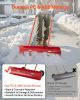 Snow Pusher Shovel with Wheels, 37.8 in Wheeled Snowplow Shovel with Bi-Directional Angled Blade & 90° Adjustable Handle