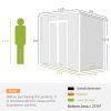 Outsunny 8' x 4' Plastic Outdoor Storage Shed with Floor, Window, Lockable Doors and Vents for Backyard Patio Lawn, Gray