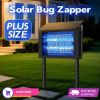 4500V Solar Mosquito Killer Lamp 4000mAh Rechargeable Insect Trap IP56 Waterproof Bug Zapper with 2 Modes & 3 Placement Options Metal Housing for Home