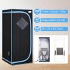 Portable Full Size Black Infrared Sauna tent–Personal Home Spa, with Infrared Panels, Heating Foot Pad,Controller, Foldable Chair