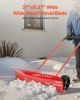 Snow Pusher Shovel with Wheels, 37.8 in Wheeled Snowplow Shovel with Bi-Directional Angled Blade & 90° Adjustable Handle