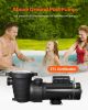 Above Ground Pool Pump, 2HP/0.44HP, Dual Speed Swimming Pool Pump, High 118 GPM 56 ft Lift, Low 57 GPM 14 ft Lift, 110V 3450 RPM with Strainer Basket