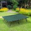Outsunny 2 Person Folding Camp Cot for Adults, 50" Wide Outdoor Portable Sleeping Cot with Carry Bag, Elevated Camping Bed, Green