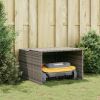 Robot Mower Garage Gray 33.9"x35.4"x20.5"/22.4" Poly Rattan