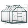 Outsunny 6' x 10' Greenhouse for Outdoors, Polycarbonate Greenhouse with Rain Gutter and Roof Vent