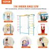 VEVOR Indoor Jungle Gym for Toddlers, 7-in-1 Climbing Playset with Carbon Steel Swedish Ladder, Wall Ladder, Pull-Up Bar, Rope Ladder