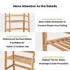 4-Tier Bamboo Plant Rack with Guardrails Stable and Space-Saving