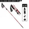 5-Section Collapsible Hiking Poles - Lightweight Trekking Poles with Secure External Lock, Adjustable Length