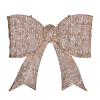 Pre-lit Outdoor Giant Bowknot Christmas Decoration, Lighted Metal Frame with 124 Warm White LED Lights