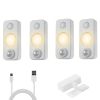 4 PCS of high-quality motion-sensing lights, wall lights, equipped with USB charging cables and accessories, suitable for cabinets, wardrobes