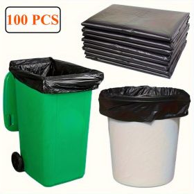 50/100PCS Heavy Duty Trash Bags,30-65Gallon Black Trash Bags, Heavy Duty Black Garbage Bags,Extra Large Black Bags for Lawn, Leaf (100 PCS: 100 PCS - 50 Gallon-40*48)