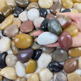 38 lbs River Rocks, 2-3 inch Polished Pebbles - Decorative White Stones for Indoor/Outdoor Use, Perfect for Plants, Vase Fillers, Aquariums (Colour: Multicolor)