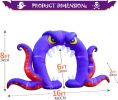 12FT Halloween Inflatables Decoration Giant Ghost with 3-Colored Flame Rotation LED Light Spooky Halloween Decorations Outdoor Blow Up Yard Decoration
