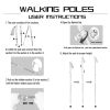 "5-Section Collapsible Trekking Poles - Lightweight Aluminum Alloy with External Lock, Adjustable 24-55" for Hiking"