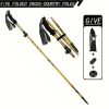 "5-Section Collapsible Trekking Poles - Lightweight Aluminum Alloy with External Lock, Adjustable 24-55" for Hiking"